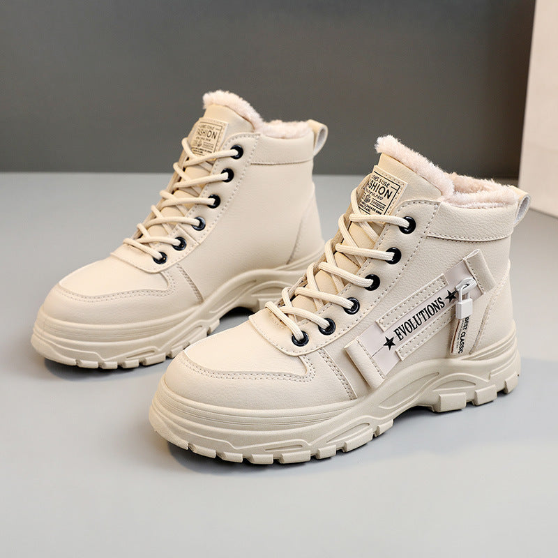 Korean Style High-Top Martin Boots – Warm Student Fashion