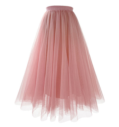 Women’s Plus Size Mesh Pleated Skirt – Mid-Length A-Line Swing.