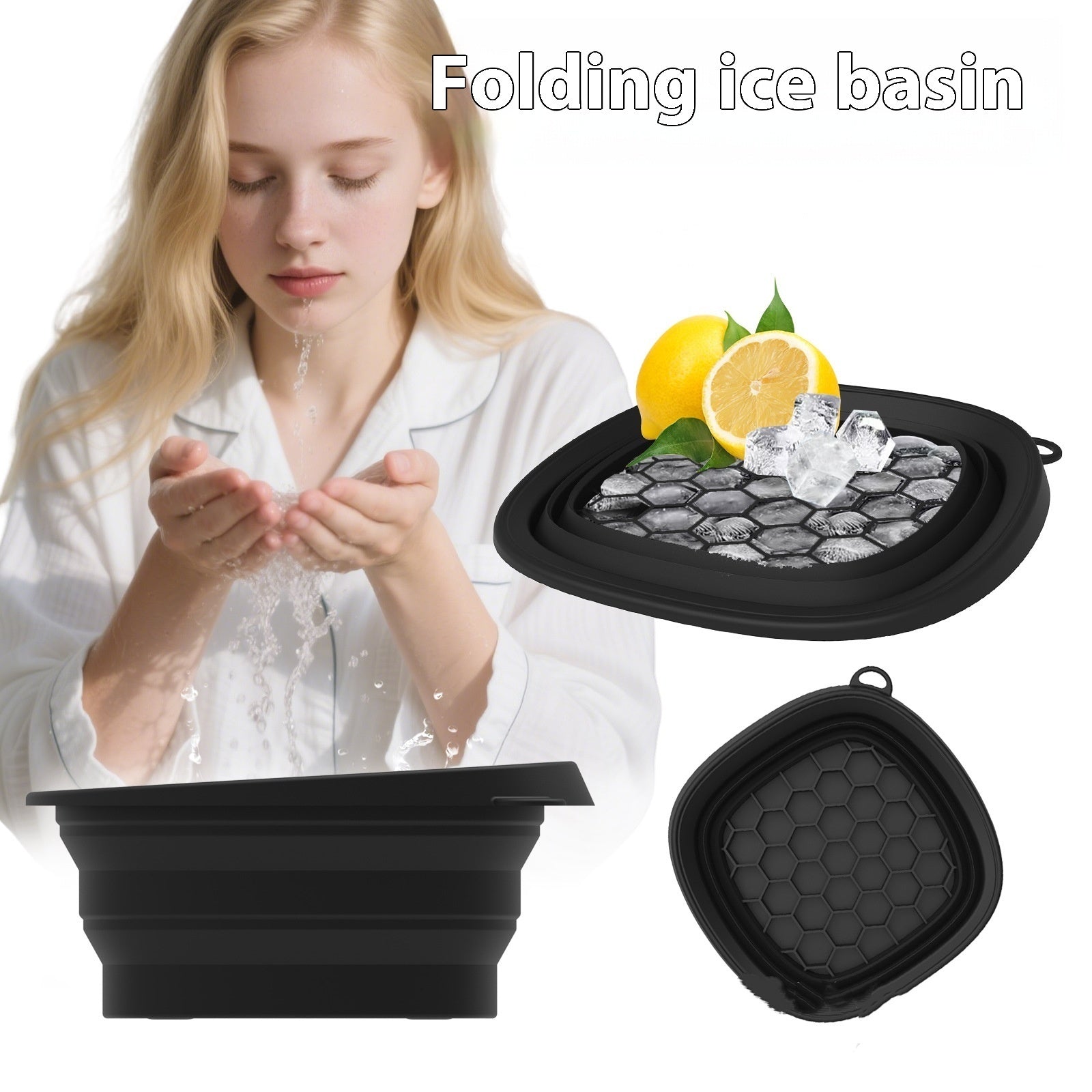 Household Silicone Folding Basin – Ice Tray & Facial Care Wash Bowl for Ice Bath