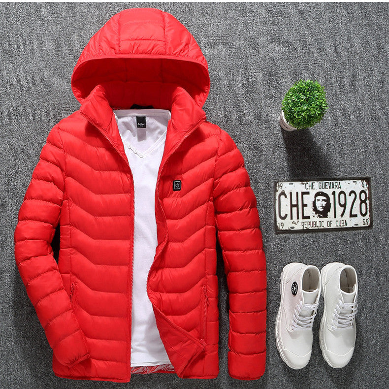 Men’s USB Heated Jacket – Winter Thermal Electric Coat with Heating Vest